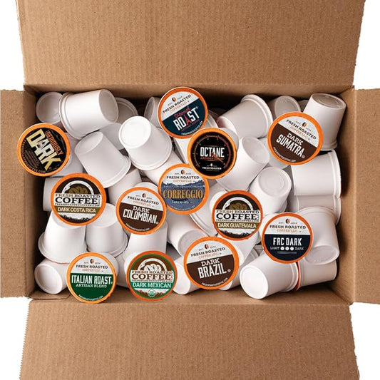 Fresh Roasted Coffee, Dark Roast Big Box Variety Pack, K-Cup Compatible, 144 Count
