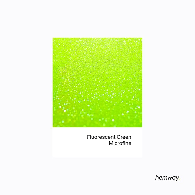 Hemway Premium Glitter Shaker - Fluorescent Green | 125g Microfine Metallic Flake Sequins for Resin & Epoxy Crafts | Craft Supplies for Tumblers, Festival, Art