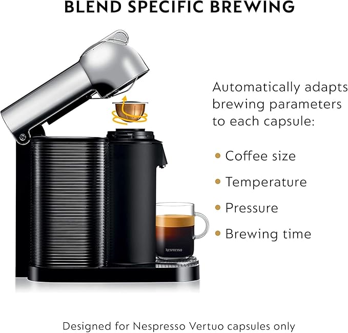 Nespresso Vertuo Coffee and Espresso Maker by Breville, Chrome