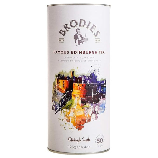 Brodies Tea, Famous Edinburgh Tea, Black Tea Imported from Scotland, Canister of 50 Bags (Pack of 1)