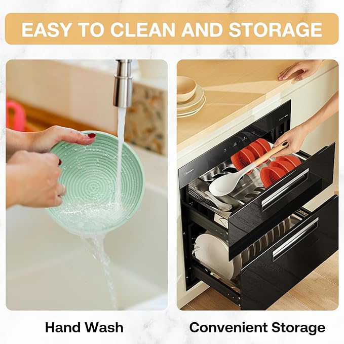 Silicone Banneton, Sourdough Bread Baskets (Set of 6, 5 Inch), Round Proofing Bread Bowls with Starter Kit, Bread Making Baking Supplies