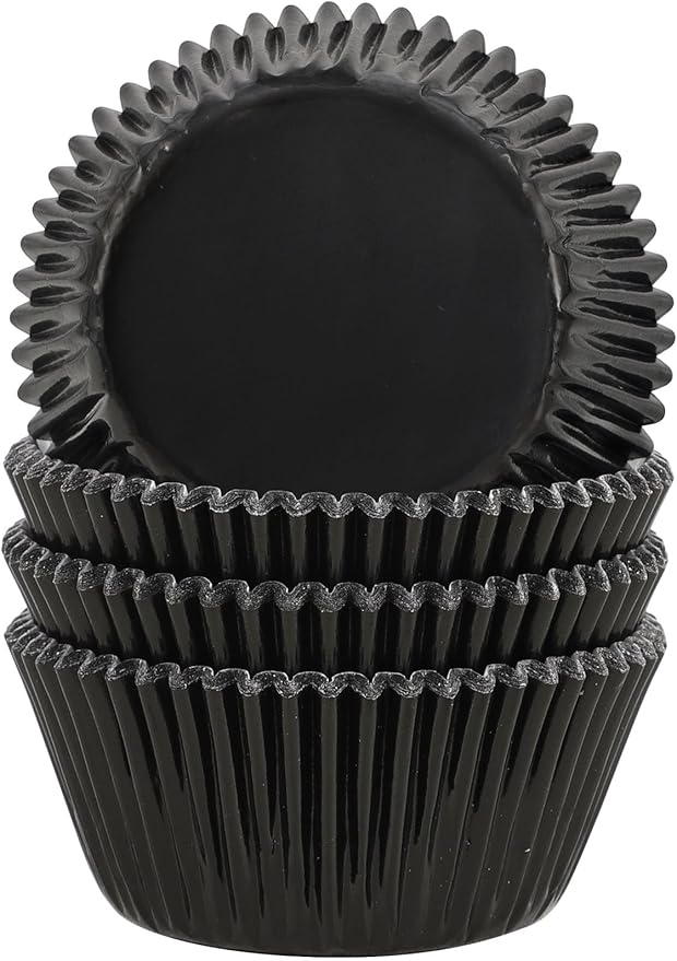 Gifbera Black Foil Baking Cups Standard Size Cupcake Liners Muffin Liner for Baking, 100-Count