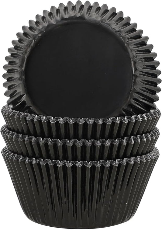 Gifbera Black Foil Baking Cups Standard Size Cupcake Liners Muffin Liner for Baking, 100-Count