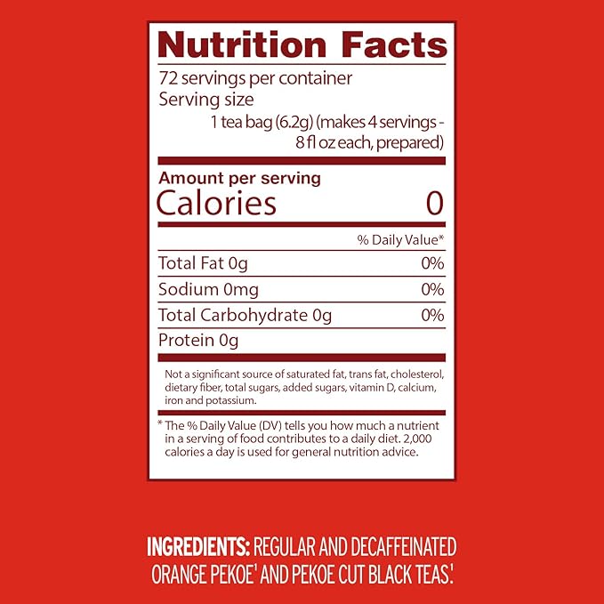 Luzianne Unsweetened Half-Caff Iced Tea Bags, Family Size, 18ct Box (Pack of 1)