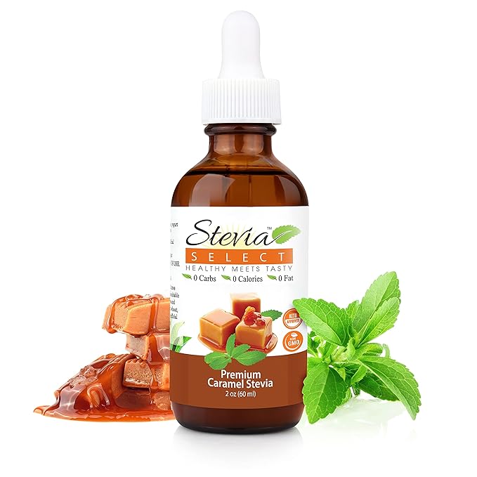 Stevia Select Caramel Flavored Liquid Stevia ??Zero Calorie Coffee, Tea, Drink & Baking Sweetener, All-Natural, No Erythritol, Keto-Friendly Sugar Alternative, 300 Servings ??2 Oz