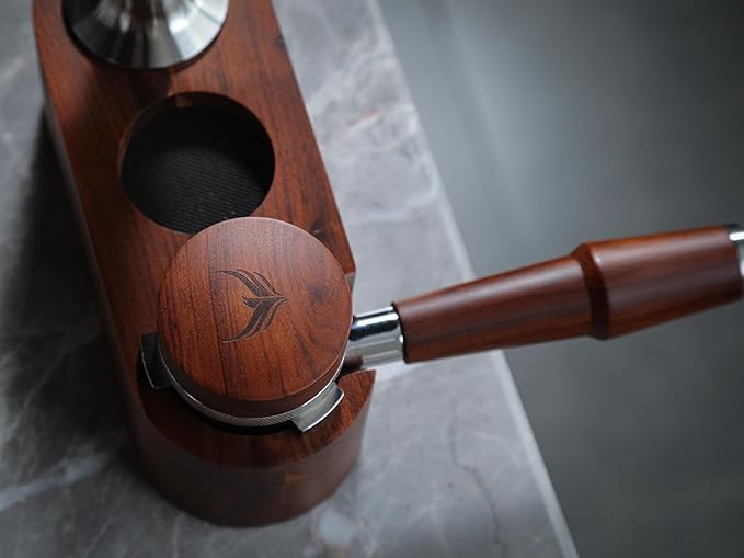 51.5mm Espresso Distribution Tool for La Pavoni Post Millenium Models Wooden Coffee Distributor Adjustable Depth Stainless Steel Espresso Leveler