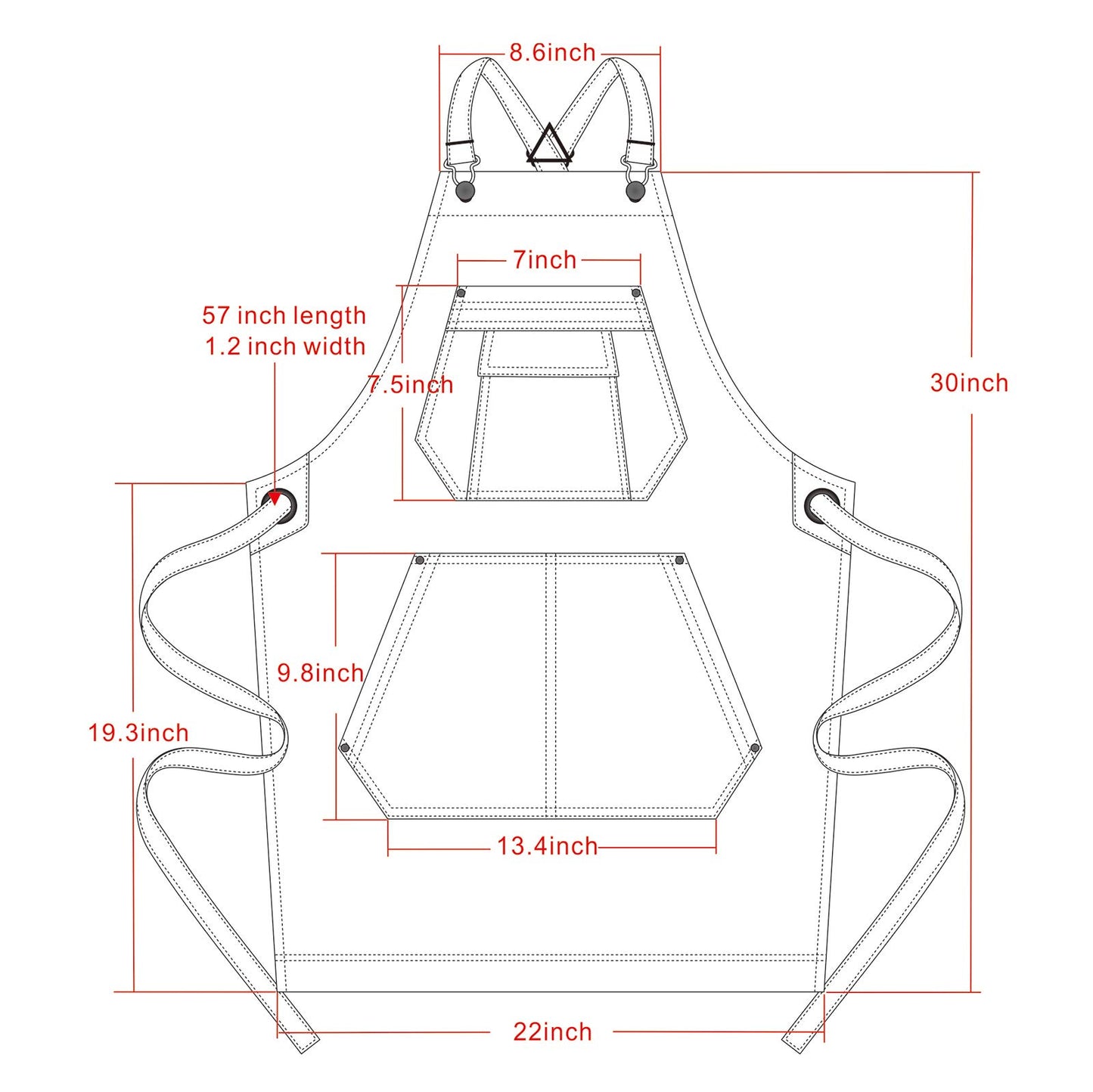 Jeanerlor - Denim Apron with Pockets for Hair Stylist Gardening Craftsmen Barista Women Hairdresser