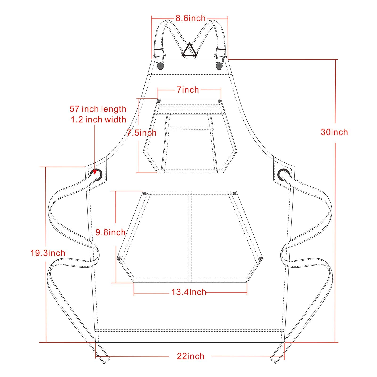 Jeanerlor - Denim Apron with Pockets for Hair Stylist Gardening Craftsmen Barista Women Hairdresser