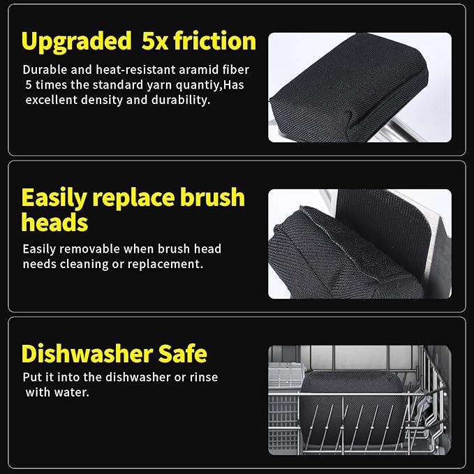 Steam Grill Brush Bristle Free,[Ultra Safe & Efficient] Grill Cleaner for Outdoor Grill,BBQ Replaceable Scraper Cleaning Head,Grill Brush BBQ Accessories,Gifts for Men/Dad ??,<div>