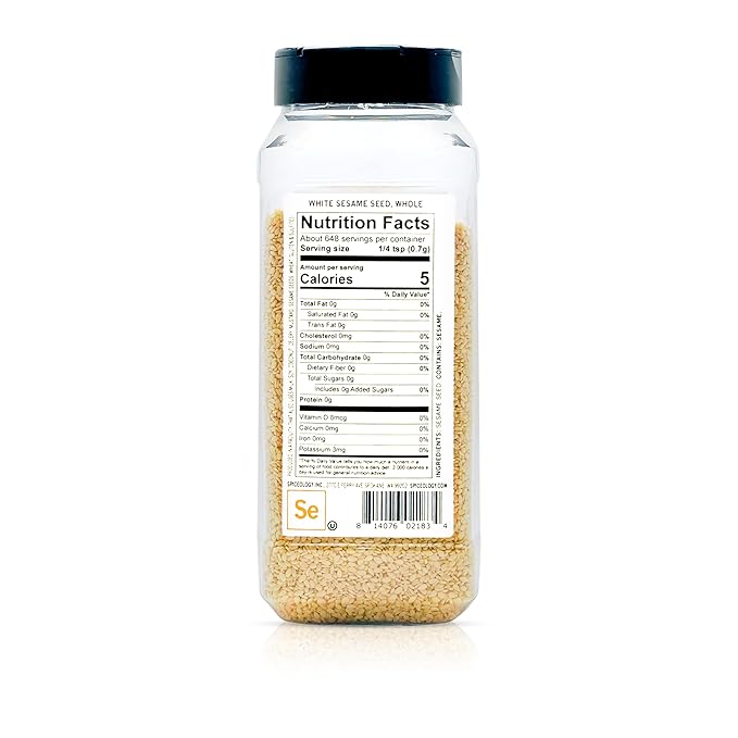 Spiceology – White Sesame Seeds – Nutty, Buttery & Toastable Flavor – Ideal for Asian Dishes, Baking, Spice Blends, Dressings & Garnishes – Freshly Packed & Chef-Approved – 16 oz