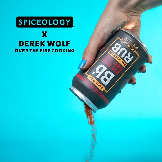 Spiceology & Derek Wolf - Big Bad BBQ Ale - Beer-Infused Barbecue Rubs, Spices and Seasonings - Use On: Beef, Chicken, Pork, Seafood, Vegetables, Marinades, or Sauces - 8 oz Can with Resealable Lid