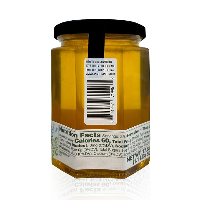Sanniti Fulmer All Natural Hungarian Acacia Honey, 17.64 oz (Pack of 1)