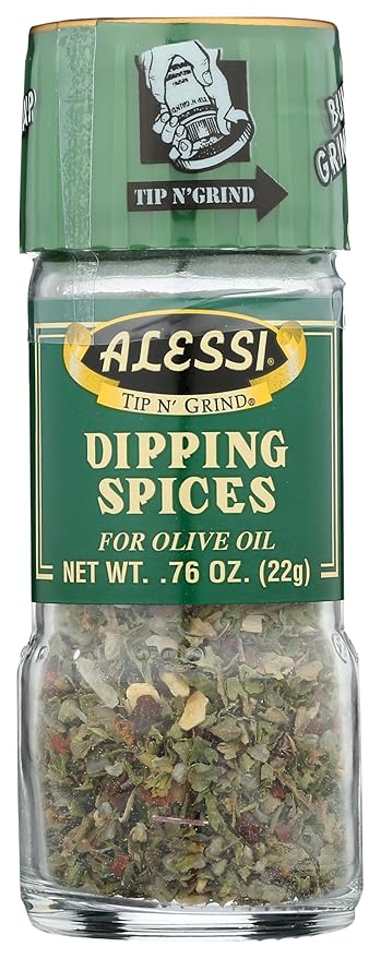 Alessi Herb & Seasoning Grinder, Dipping Spices for Olive Oil, Tip n' Grind (Garlic, 0.76 Ounce (Pack of 1))