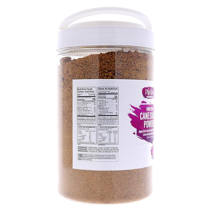 PARDESI Unrefined Cane Sugar Powder 3.08LB (1.4 KG) AKA Jaggery (Gur) I Shakkar Powder I Pure & Raw I Jar Packaging with Handle I No Spills No Mess - Pantry ready