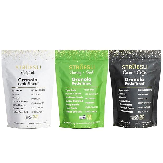 Struesli - Granola Redefined | No Sweeteners | No Grains | Keto Friendly | Paleo Friendly (Variety)