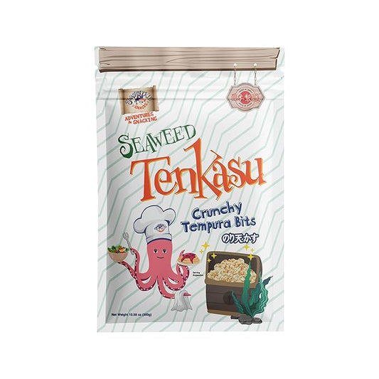 Seaweed Tenkasu Tempura Bits 10.58oz (300g), Authentic Japanese Snack by Swashbuckle Snacks, Made in Japan