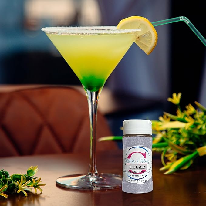 Glitter & Glitz Cocktail Sugar ??Premium Natural Sugar for Enhancing Cocktail Drinks ??Vibrant Colored Sugar, USA Manufactured, No Artificial Ingredients ??Cocktail Rimming Sugar (Sky Blue)