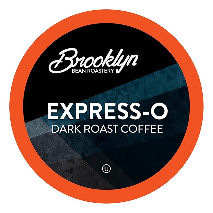 Brooklyn Beans Express-O Dark Roast Gourmet Coffee Pods, Compatible with 2.0 Keurig Coffee Pods Brewer, 72 Count