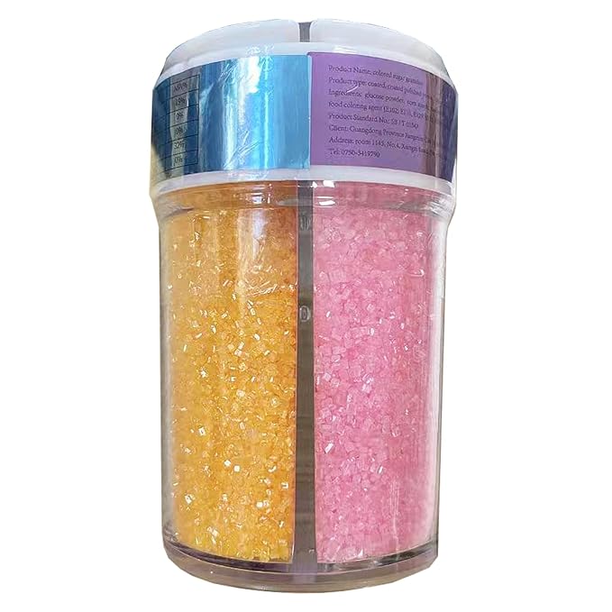 Sentovac 4-Colors Sanding Sugar for Baking Edible Sparkling Sugar Sprinkles Coarse Sugar Crystals for Baking Cake Cookie Cupcake Topper Ice Cream Decoration Supplies竊늁urple Yellow Green Pink竊?"<div>