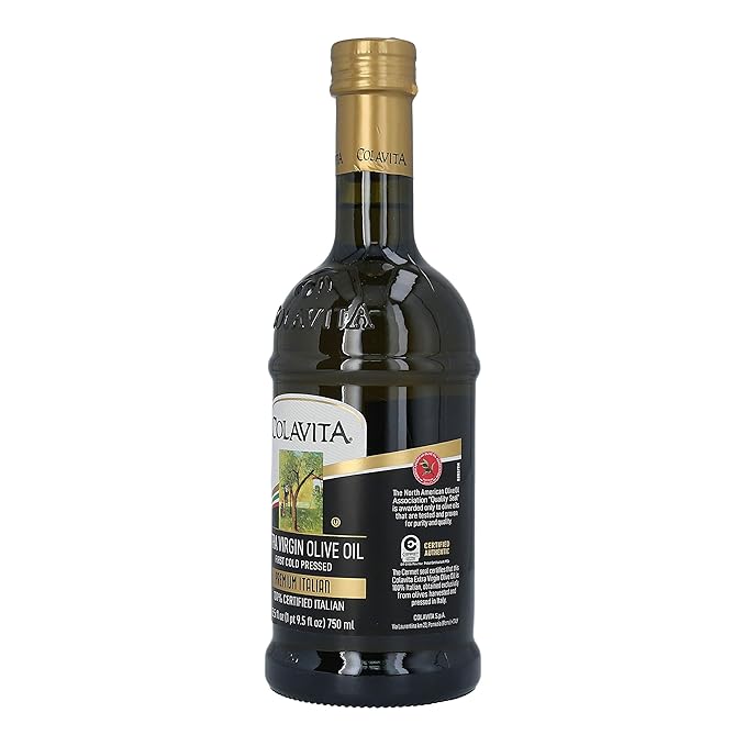 Colavita Premium Italian Extra Virgin Olive Oil, 25.5 Fl Oz (Pack of 2), Glass Bottles - Packaging May Vary