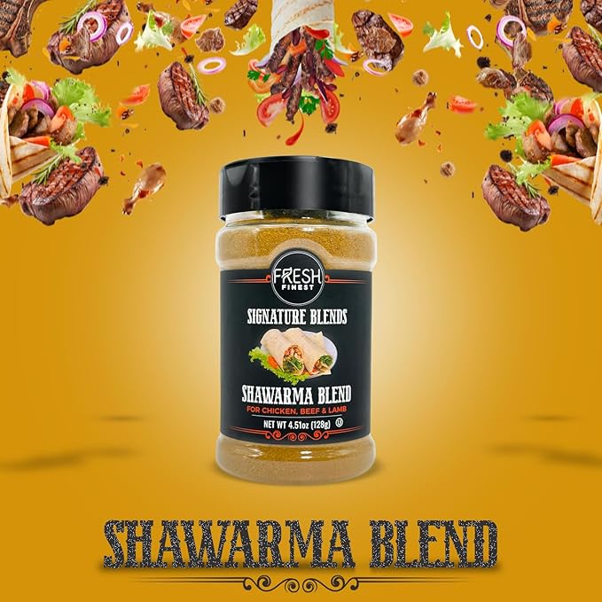 Fresh Finest Shawarma Blend - 4.51oz (128g) - Exotic, Authentic, Kosher, All-Natural, Non-GMO, Gluten-Free