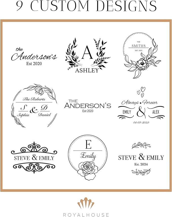 RoyalHouse Personalized Charcuterie Board, Custom Bamboo Engraved Cheese Board, Customized Gifts, Bridal Shower Gifts, Perfect for Personalized Wedding and Christmas Gift