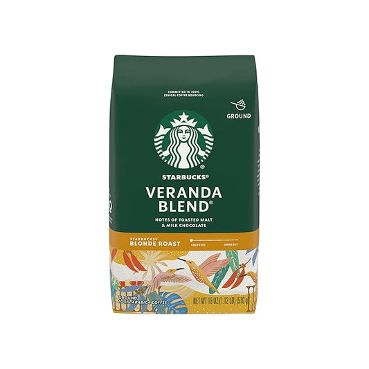 Starbucks Blonde Roast Ground Coffee ??Veranda Blend ??100% Arabica ??1 bag (18 oz.)