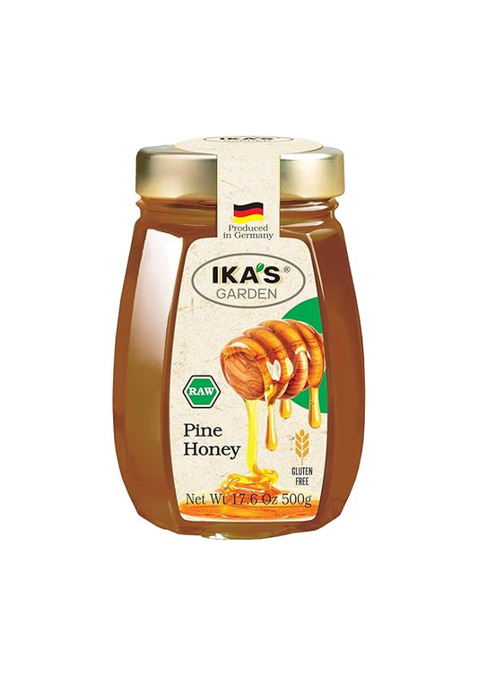 Ika's Garden Raw Pine Honey - 100% Pure, Unfiltered, Gluten-Free – Product of Germany, 17.6 oz (500g) Jar