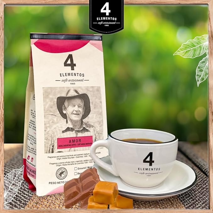 4 Elementos | Whole Bean Specialty Coffee, Medium Roast, 100% Arabica from Colombia, Red Berries & Caramel Notes, 12oz (Pack of 2)