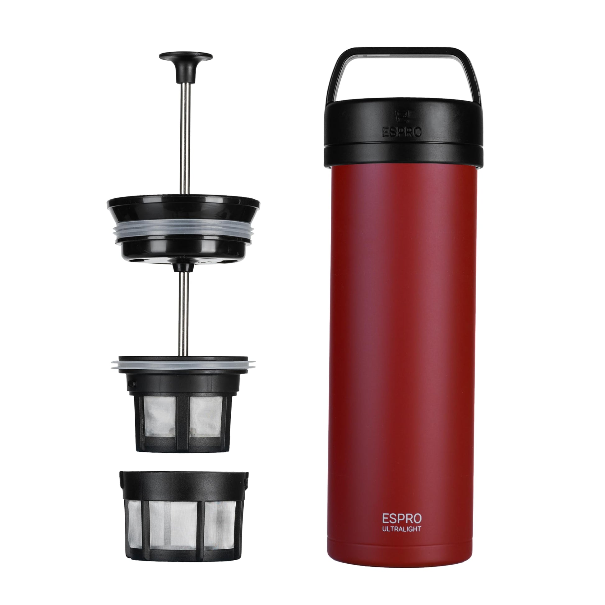 ESPRO Go P0 Ultralight French Press Coffee Maker for Travel, Vacuum Insulated Stainless Steel, 16