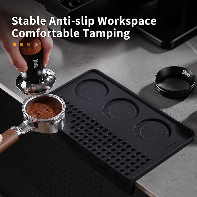 Espresso Tamping Mat for Counter - Ultra Thick Silicone Tamper Mat Coffee Bar Mat, 9.6''횞5.9'' Espresso Mat for Countertops,Fits for Baristas Home Kitchen Bar, Waterproof
