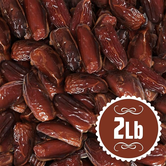 Pitted Dates 2lbs pack of Deglet Noor Dates Pitted, Bulk, Delicious and Nutritious Deglet Date Ideal for Baking, Energy Bites and Salads, Whole Dried and Ready to Eat