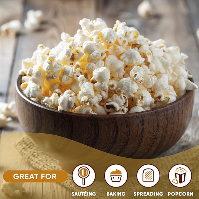 Nutiva Organic Butter Flavored Coconut Oil for Popcorn, Cooking and Baking. 29 Fl Oz - USDA Organic Non-GMO, Vegan Dairy-Free Butter Substitute. Paleo and Keto Friendly.