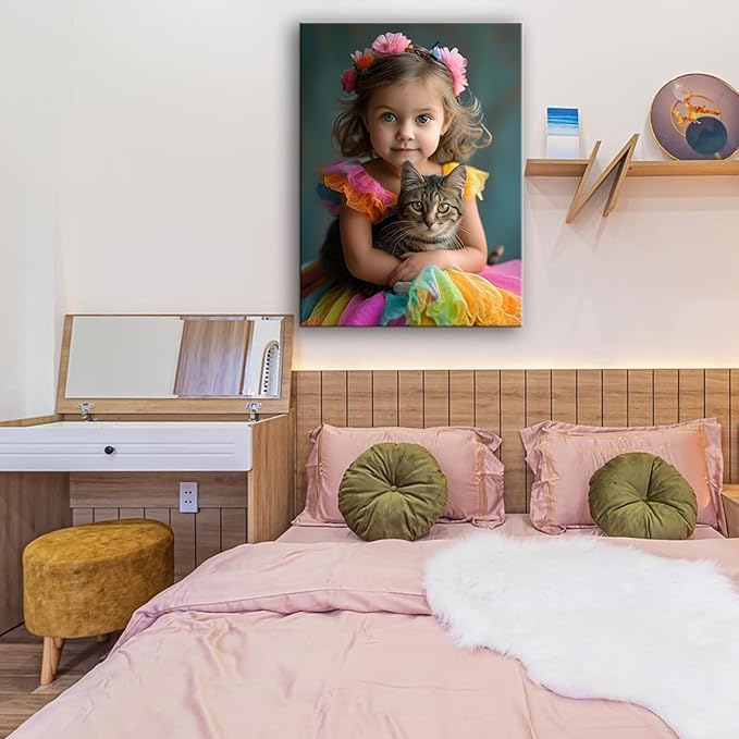 Hoopwarte Custom Photo Canvas Prints, Personalized Framed Wall Art-Home Decor Gift - Digital Printing Photo to Canvas (28L?쐘40W 70x100cm)- Ready to Hang