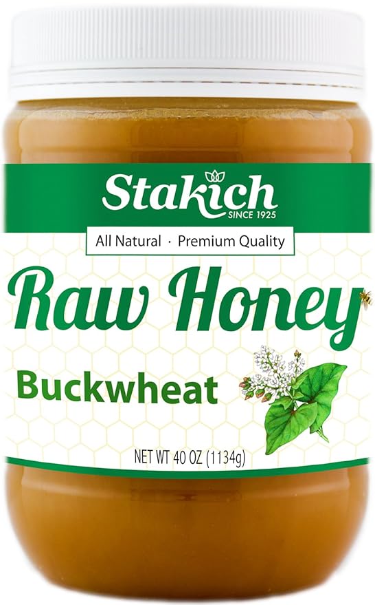 Stakich Buckwheat Antioxidant Raw Honey - Pure, Unprocessed, Unheated, Kosher (40 Ounce)