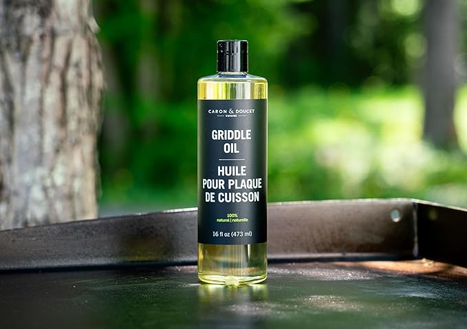 CARON & DOUCET Griddle Seasoning & Cleaning Oil | 100% Plant-Based & Food Grade | Best for Seasoning, Restoring, Curing and Care (16 oz)