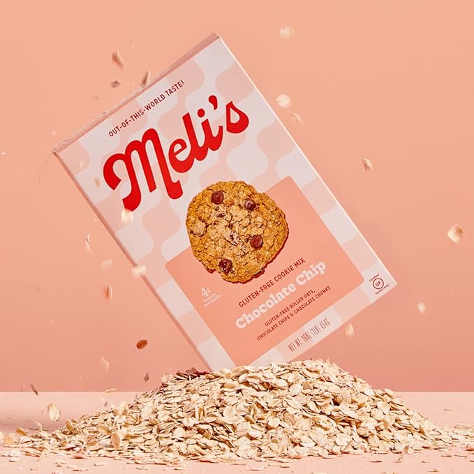 Meli?셲 Gluten Free Cookie Mix, Cookies Variety Pack - Chocolate Chip, Rainbow Chip & Oatey Raisin, High Protein Baking Mix, Easy Bake Oven Mixes for Sweet Treats & Desserts, 16oz Box,3-Pack