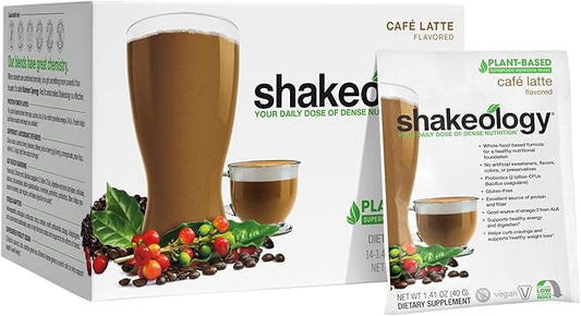 BODi Shakeology Plant-Based Vegan Protein Powder ??Gluten-Free Superfood Shake with Vitamins & Minerals ??Helps Support Healthy Weight Loss & Gut Health, Cafe Latte, 14 Individual Packets