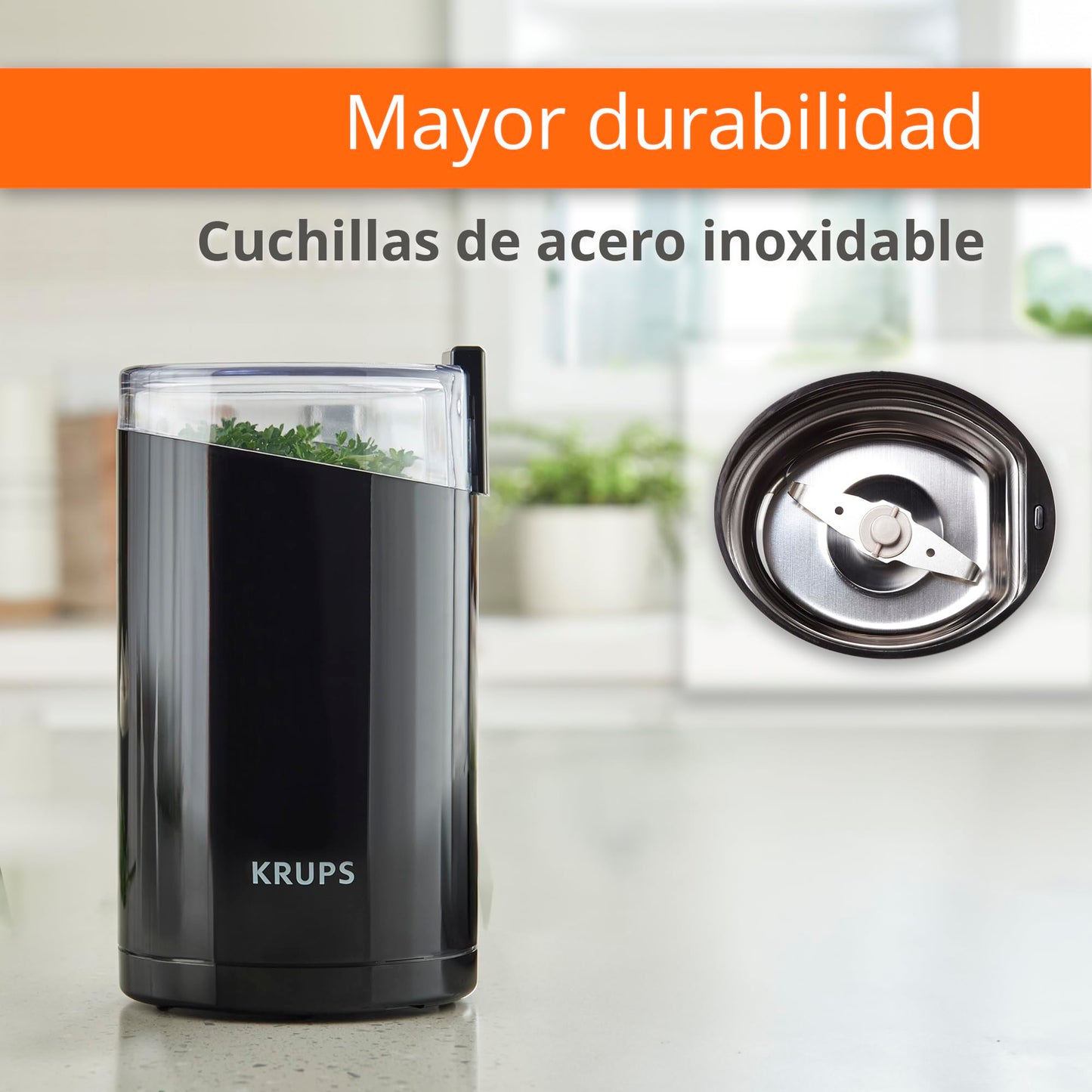 KRUPS Precision Electric Coffee Grinders, 3 oz Capacity, 200W Motor, Stainless Steel Blades for