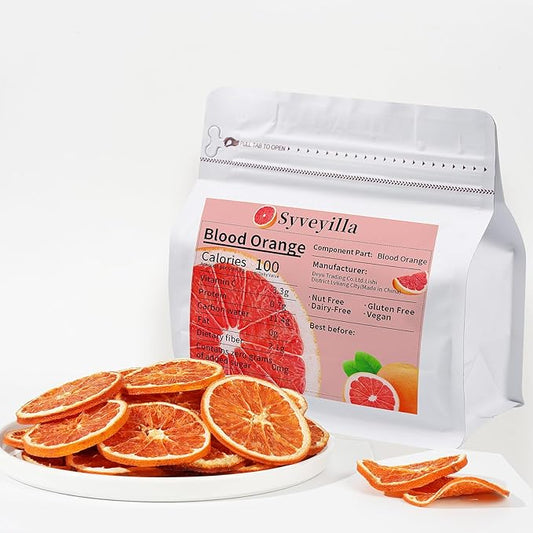 Dried Blood Orange Slices, Dehydrated Blood Orange Slices for Cocktails Garnish/Fruit Tea/Baking/Garland/Crafts, 100% Natural No Additives No Sugar Added, (3OZ/85g)