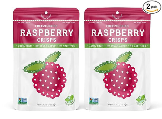 Nature???Turn Freeze-Dried Fruit Snacks, Raspberry Crisps, Pack of 2 (1.2 oz Each)