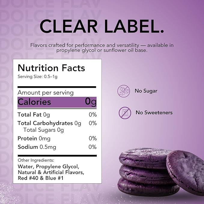 Dolce Flav Purple Ube Extract ??2 Ounce Water-Soluble Kosher, Sugar-Free, Concentrated Sweet Ube Flavoring for Baking, Ice Cream & Pastries, Includes Measured Dropper