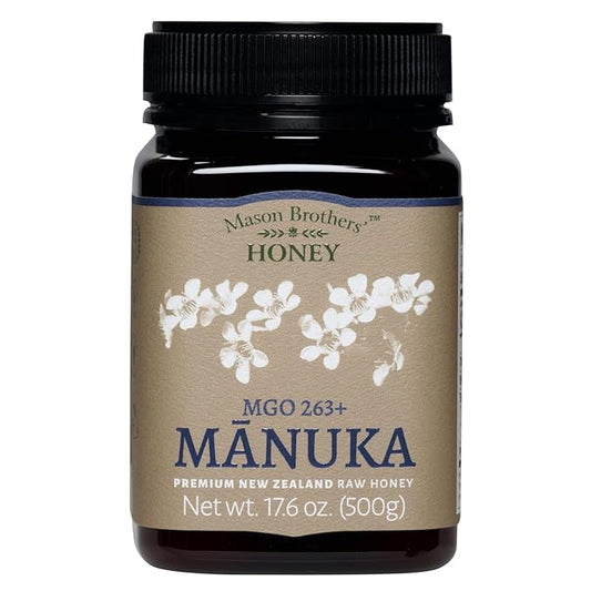 Mason Brothers’ Raw Manuka Honey MGO 263+ | 100% Pure, New Zealand Honey | Traceable | MGO Certified / 17.6oz