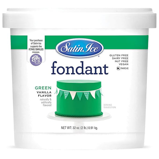 Satin Ice Fondant for Cake Decorating, Green (2 Pound)