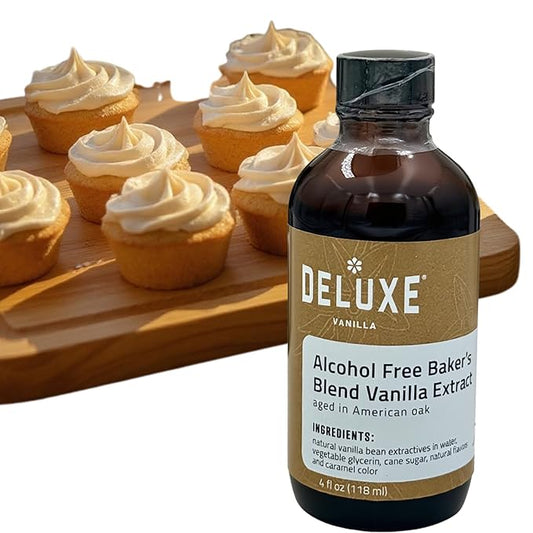 Alcohol Free Vanilla Extract Bakers Blend 4 fl oz Small Batch Producted in Oak Barrel Aged Intense Flavor - Non Alchoholic