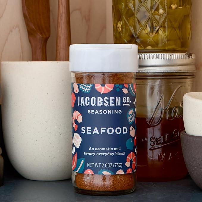 Jacobsen Salt Co. Seasoning Variety Pack - Sea Salt Soy-Free, Non-GMO, Gourmet Seasonings and Spices for Cooking, Made in USA, Real Salt Flakes - Steak, Seafood, Ramen & Taco (Pack of 4)
