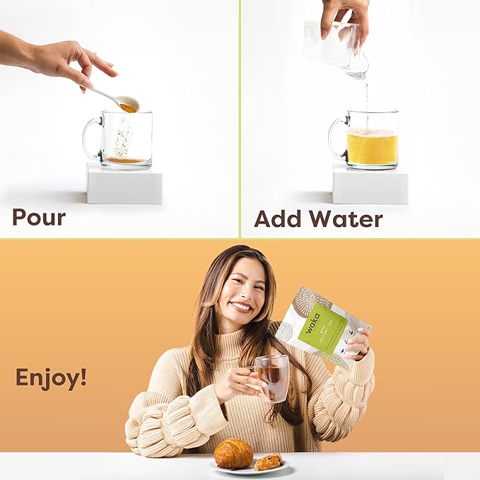 Waka Instant Green Tea Mix, Original - 100% Tea Leaves, No Additives, Unsweetened Sample/Travel Size Tea Powder - Easy Quick Hot and Iced Teas, Up to 20 Cups or 5 Quarts (.45oz)