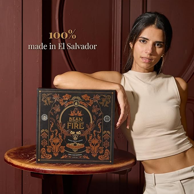 Bean of Fire Specialty Ground Coffee | Exotic Variety Box | 100% Made in El Salvador | Gourmet Quality | Medium Roast | 4 Premium Varieties | Luxury Coffee Gift | 48 oz