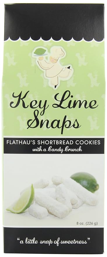 Flathau?셲 Fine Foods, Gourmet Shortbread Cookies, Handcrafted All Natural Artisan Bites, Southern-Baked Sweet Snaps with a Buttery Finish (Pack of 6, Key Lime)