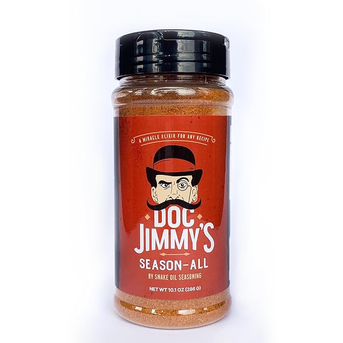 Doc Jimmy's Season-All ??Blackened, Smoked, & Grilled Perfection in One Bottle ??The Best Spice for Chicken, Shrimp, Fish, Beef, Pork, Eggs, Chili, BBQ, Tacos, Soups, Veggies, Hummus & More